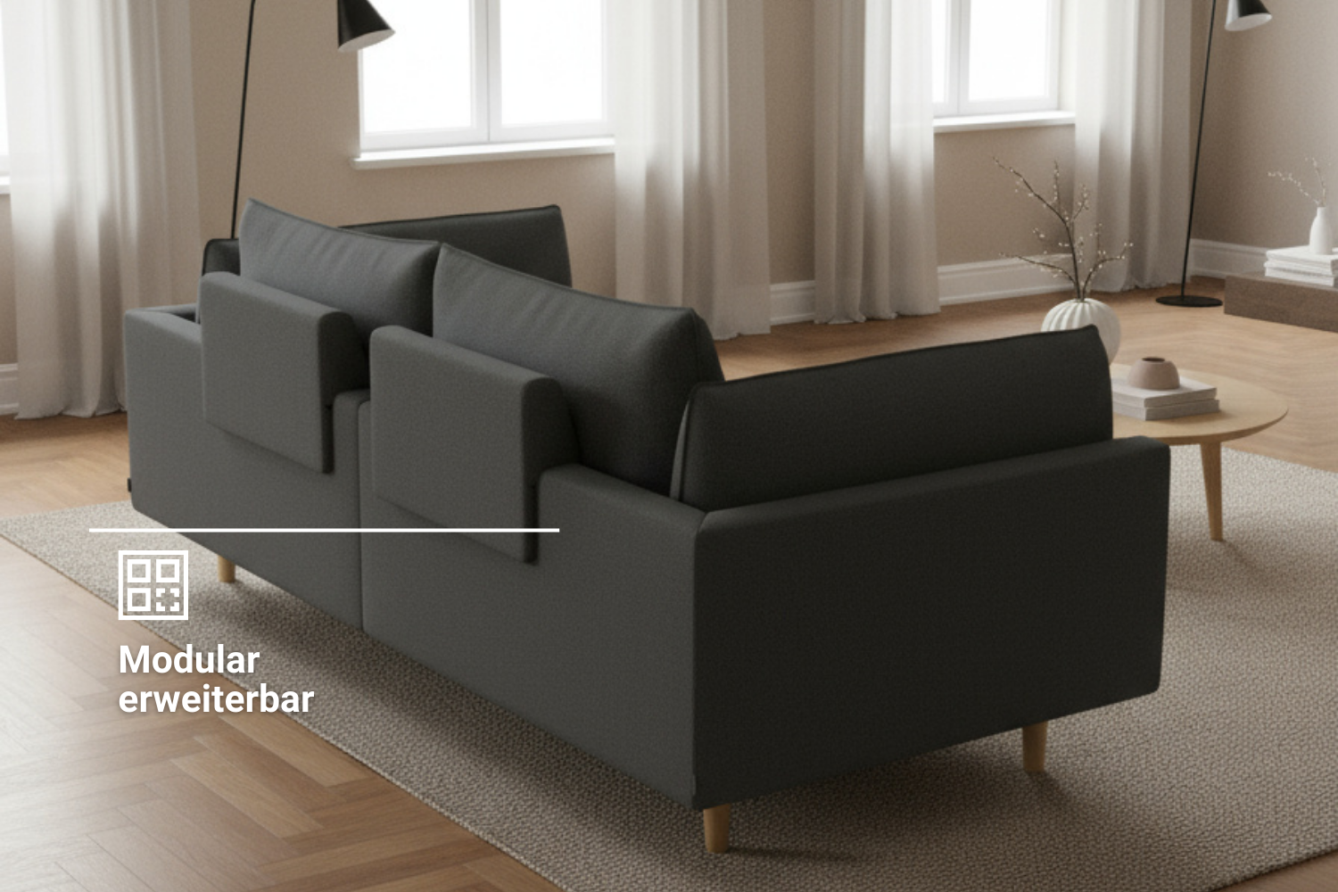 Sofá modular Donna de 2 plazas con función de cama