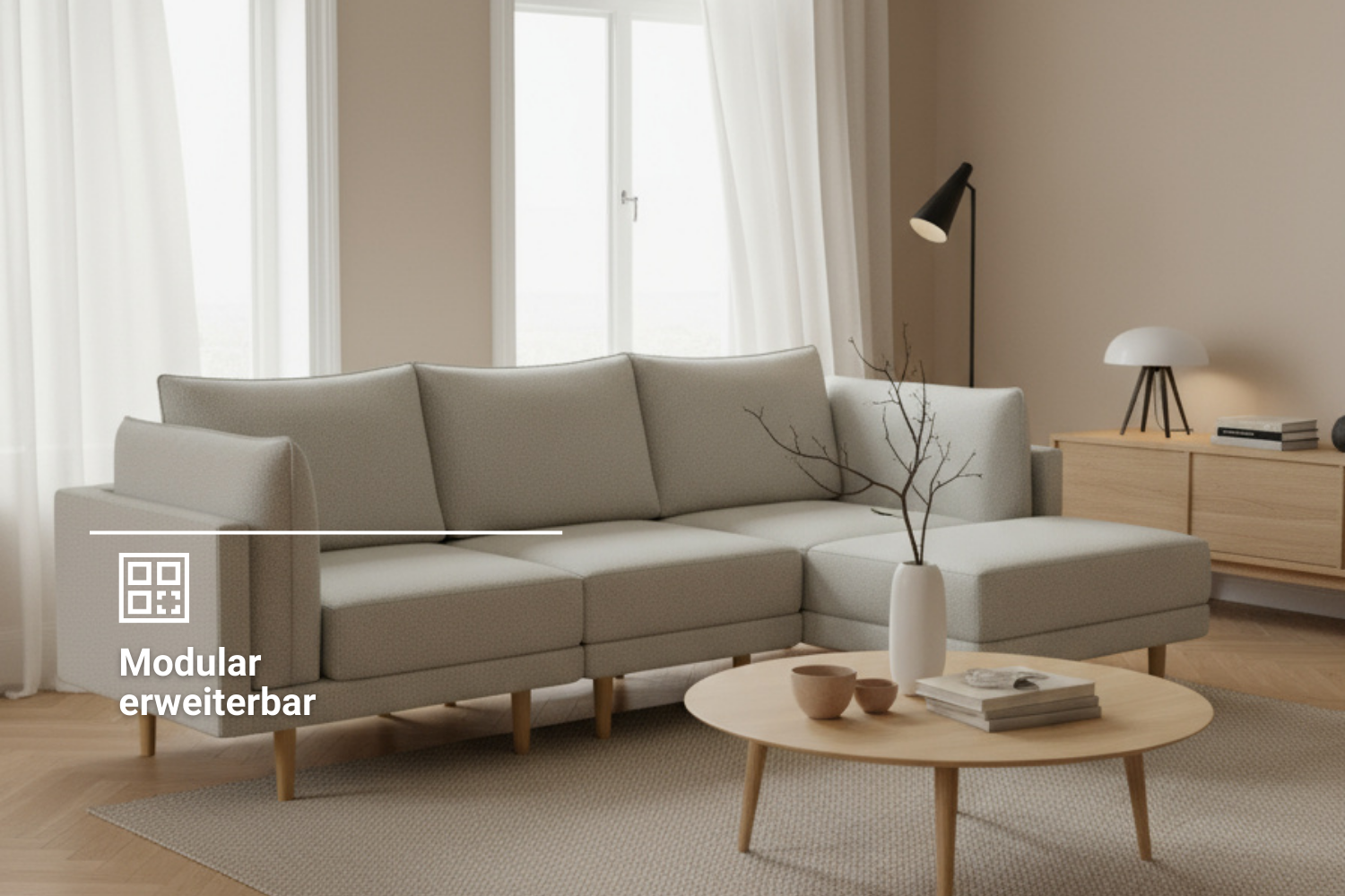 Sofá modular Donna de 4 plazas con función de cama