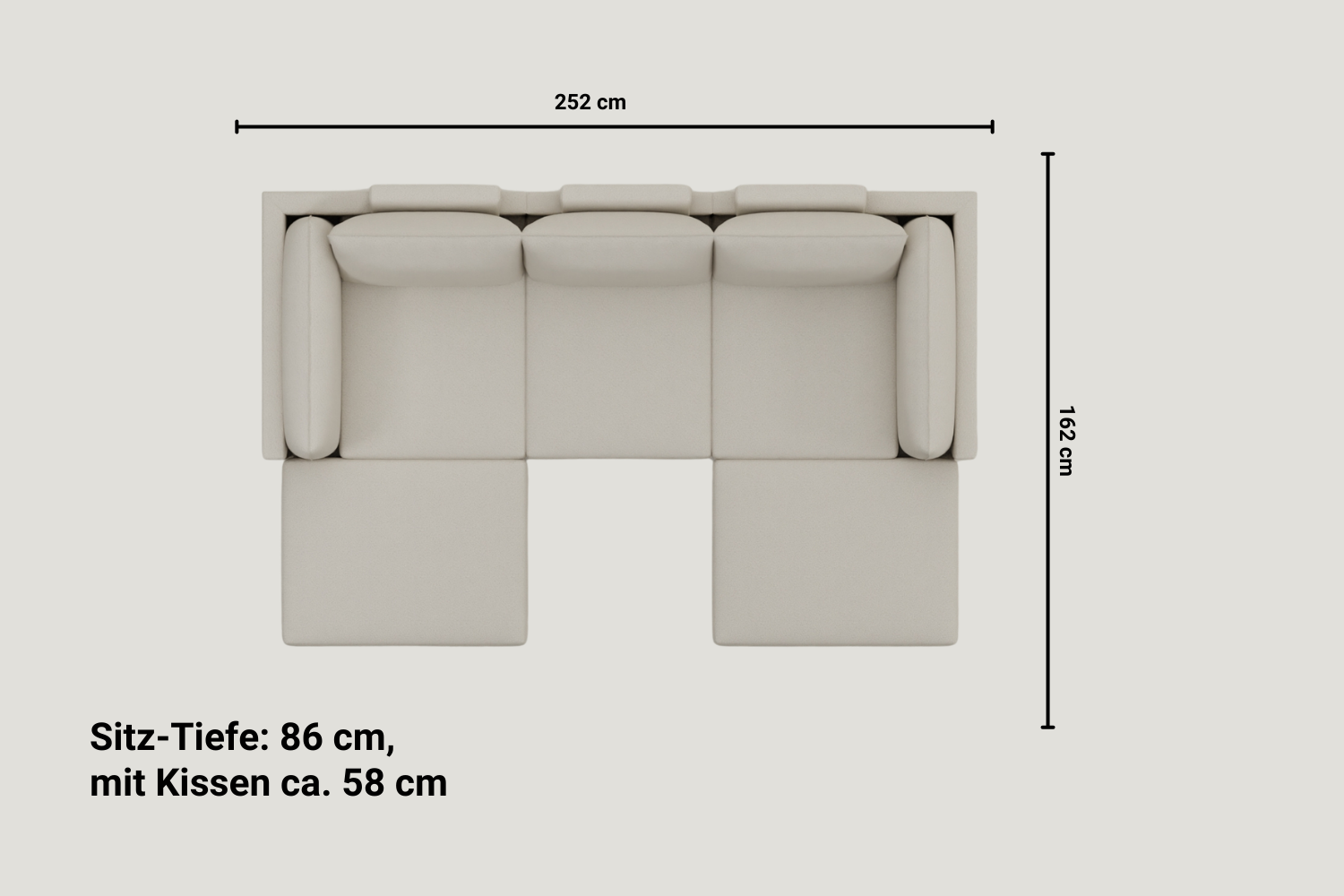 Modulares Sofa Donna U-Form mit Schlaffunktion