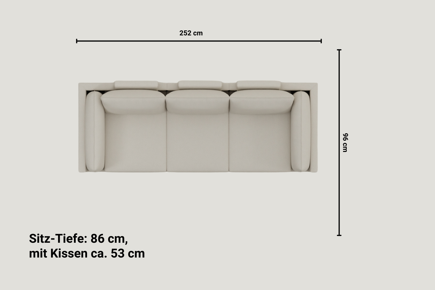 Modulares Sofa Donna 3-Sitzer mit Schlaffunktion