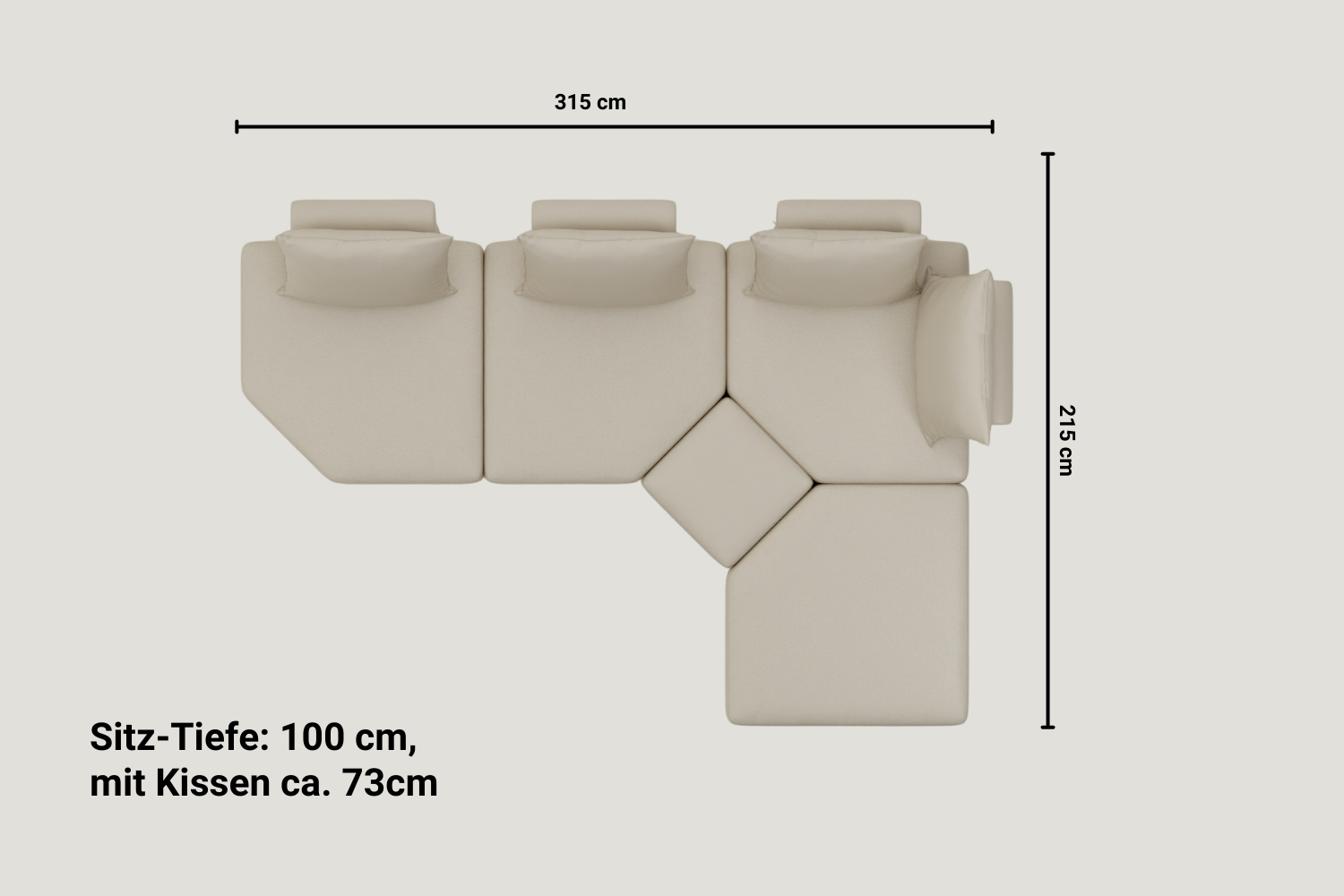 Stoffbezug - Modulares Sofa Katrina