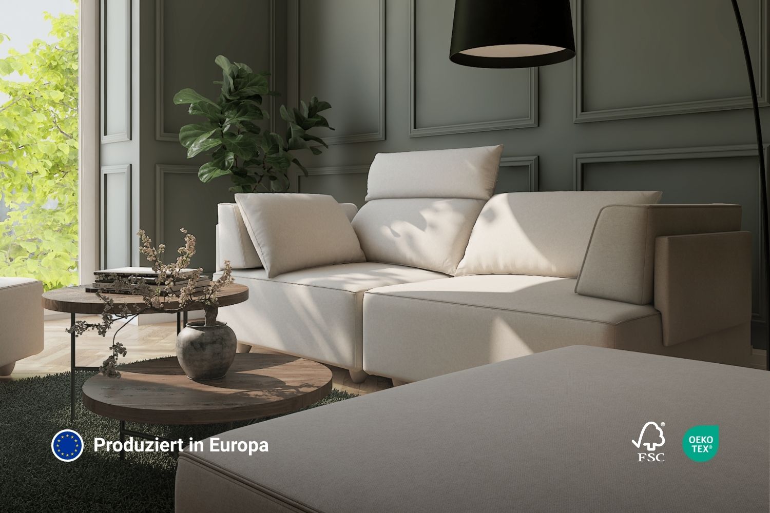 Modulares Sofa Louis 5-Sitzer mit Schlaffunktion - Stoff Nova