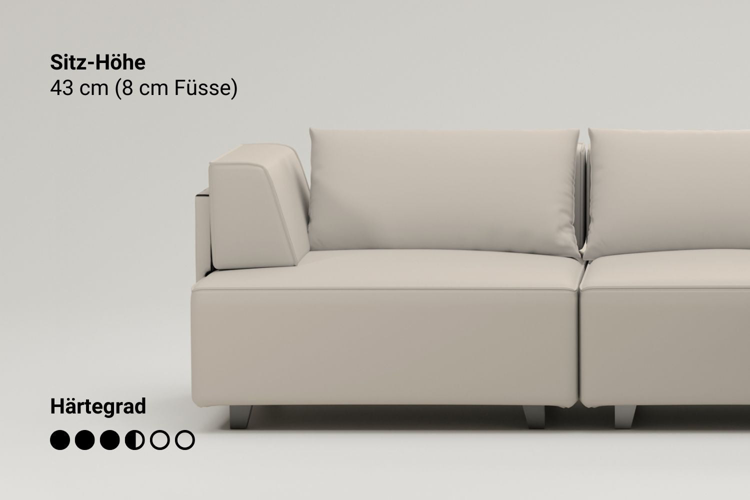 Outlet - Modulares Sofa Louis 4-Sitzer mit Schlaffunktion - Showroom München