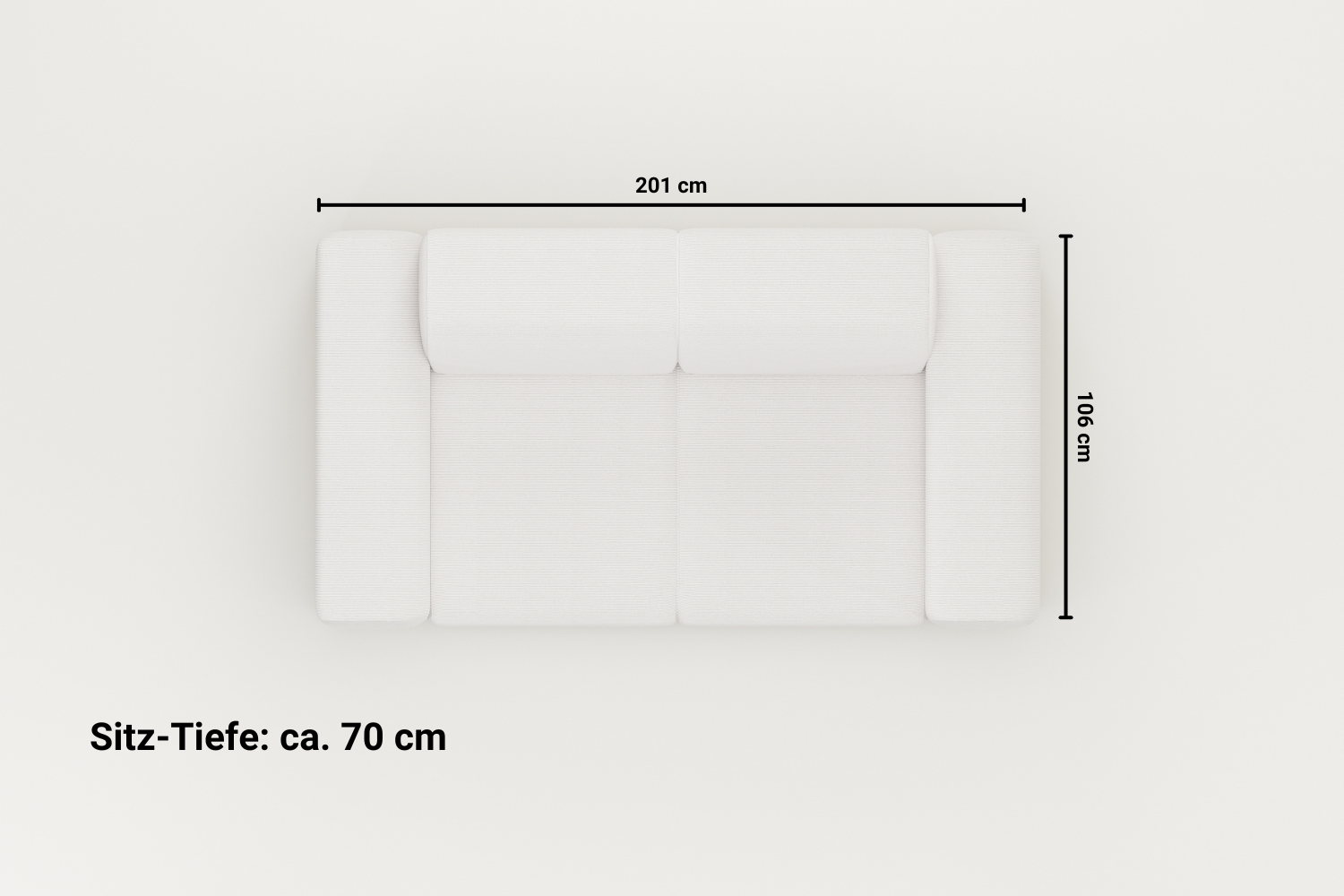 Modulares Sofa Nina 2-Sitzer mit Schlaffunktion
