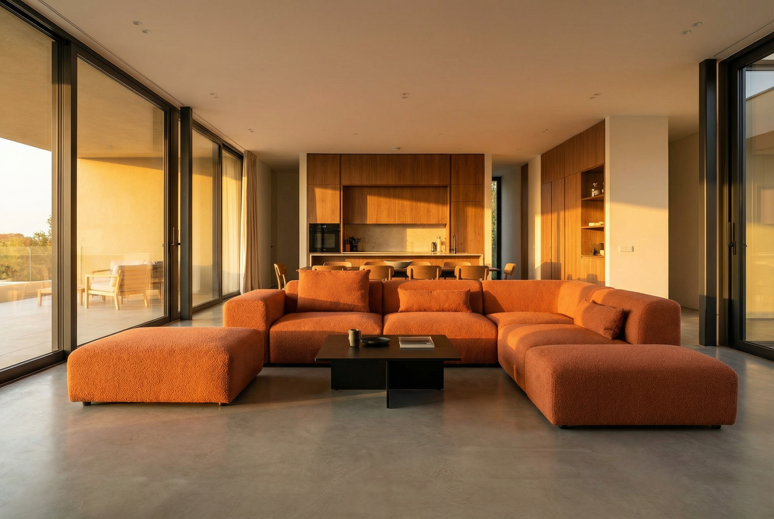 Modulares Sofa Nina U-Form / Wohnlandschaft mit Schlaffunktion