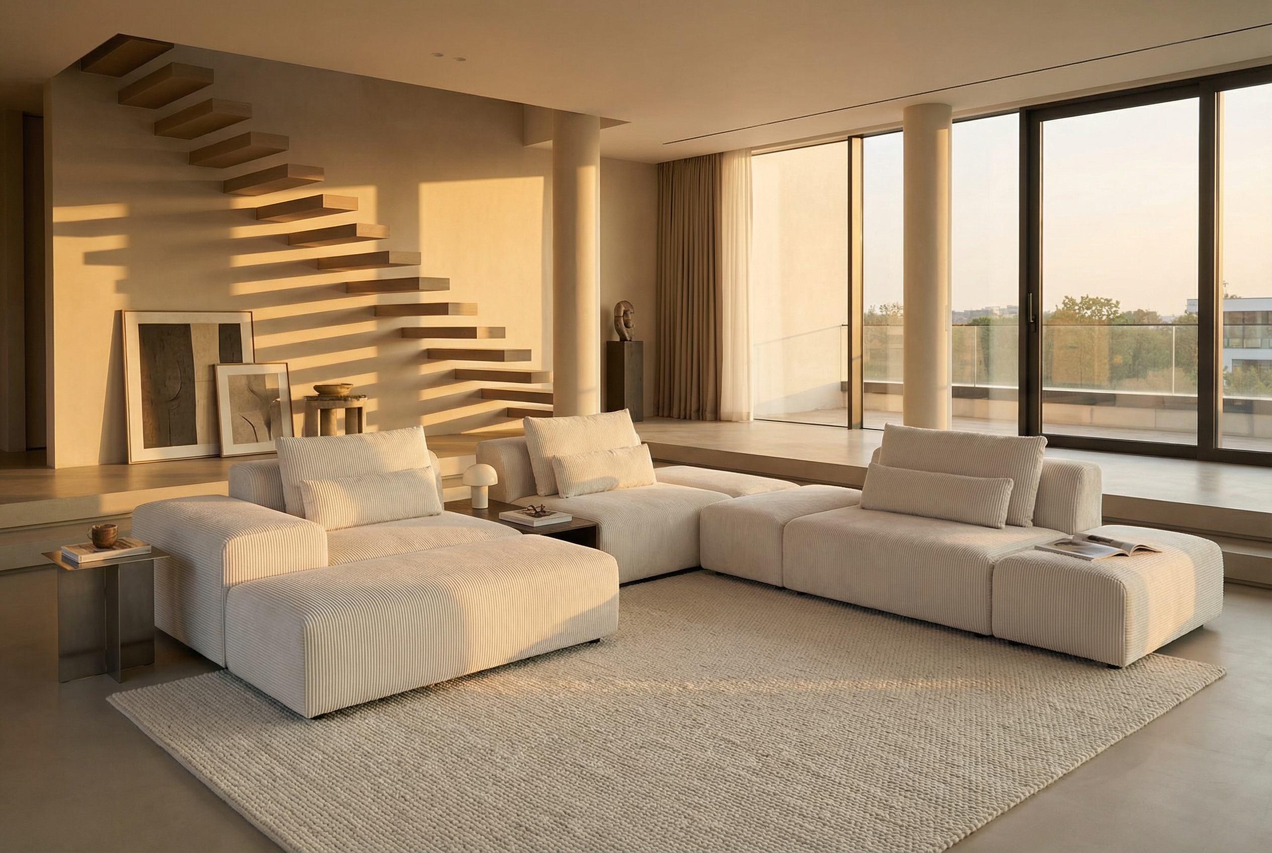 Modulares Sofa Nina U-Form / Wohnlandschaft mit Schlaffunktion