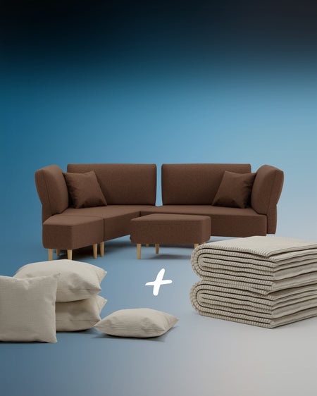 Modulares Sofa Mike mit Schlaffunktion 3 in 1 Set