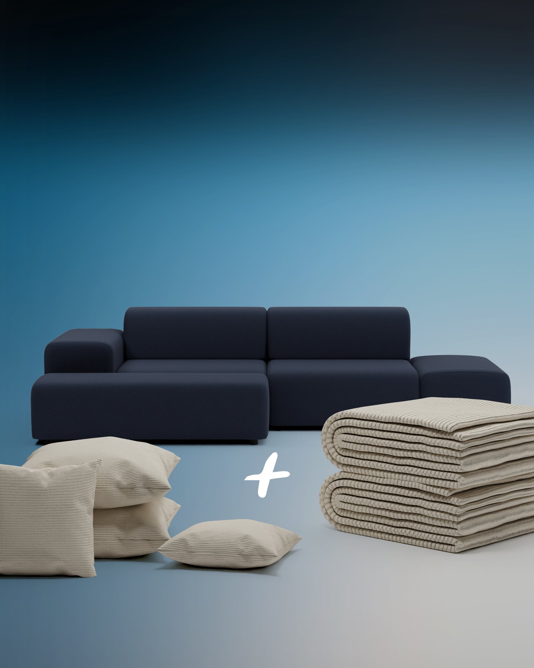 Modulares Ecksofa Nina 4-Sitzer mit Schlaffunktion 3 in 1 Set