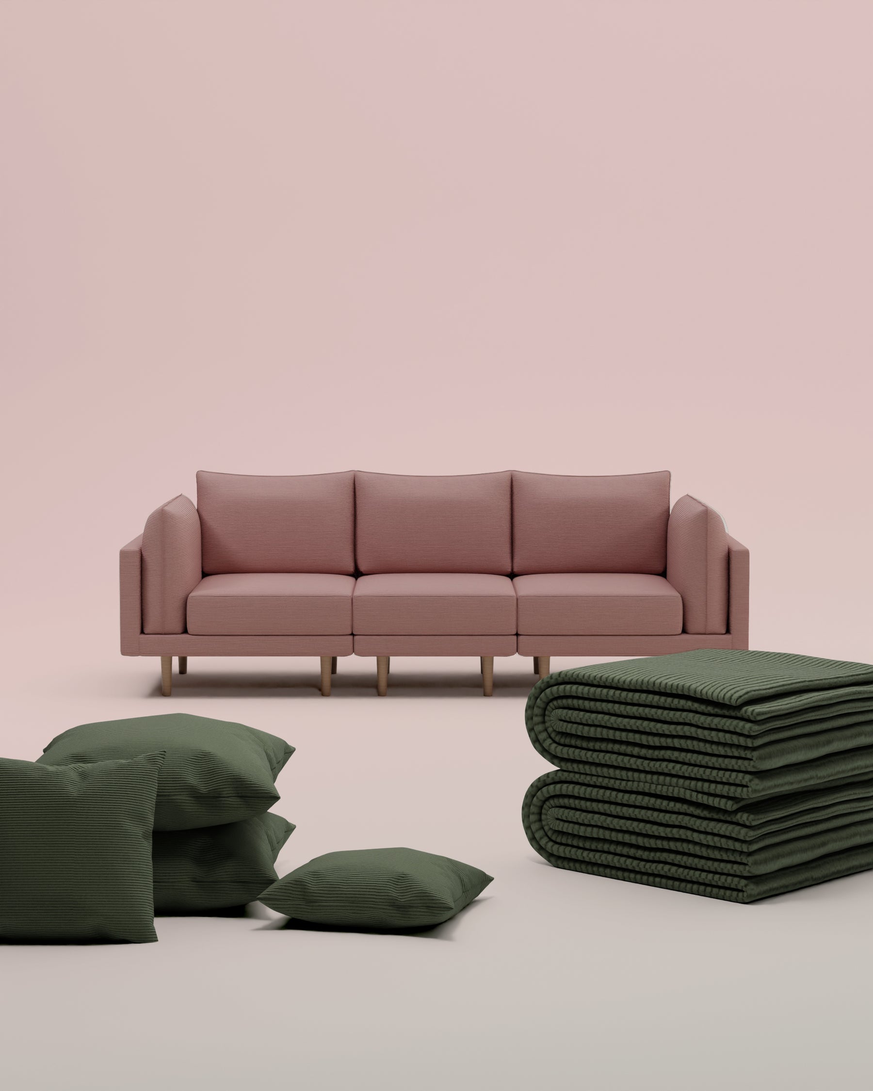 3 in 1 Set Modulares Sofa Donna 3-Sitzer mit Schlaffunktion