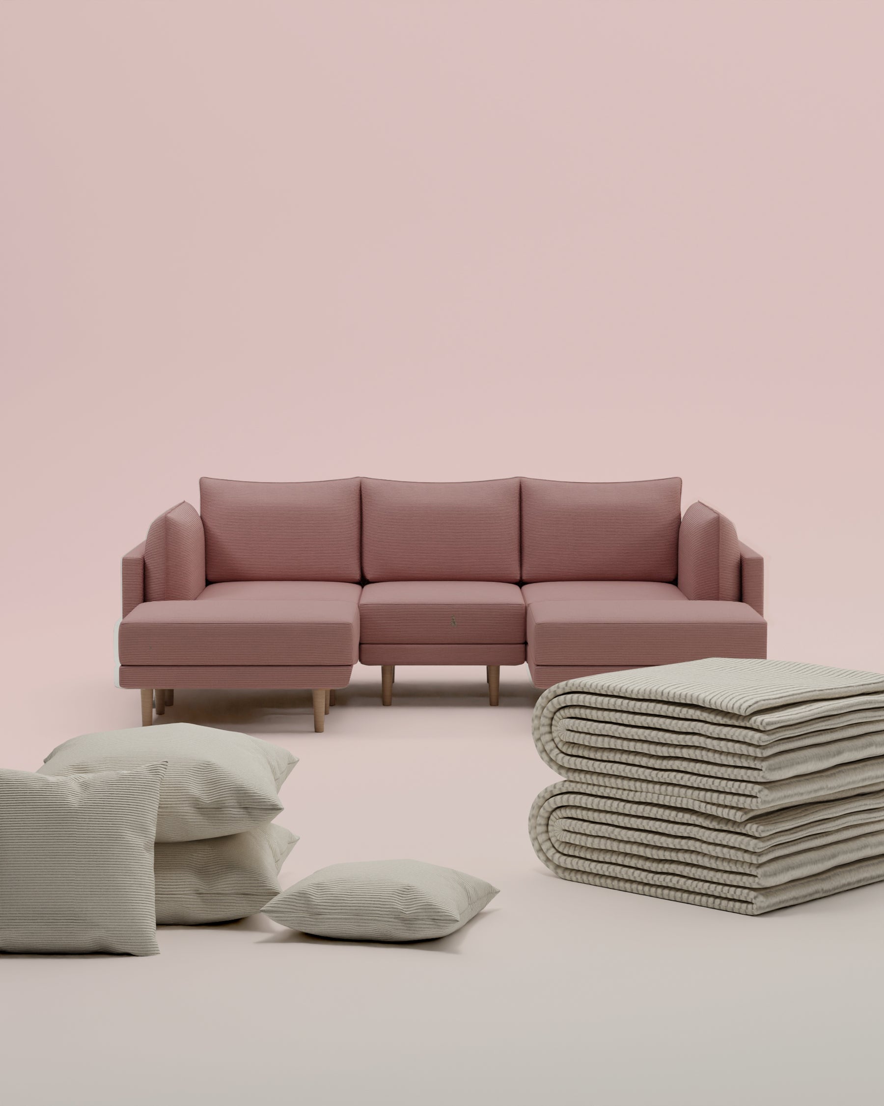 3 in 1 Set Modulares Sofa Donna U-Form mit Schlaffunktion