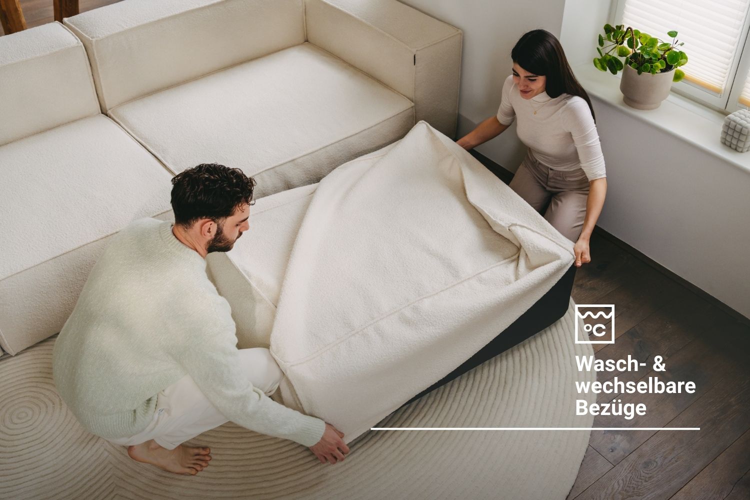 Modulares Ecksofa Harvey 4-Sitzer Mini mit Schlaffunktion