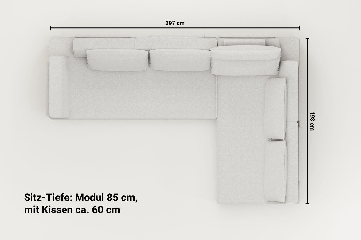 Sofá modular Louis L con función Sleep