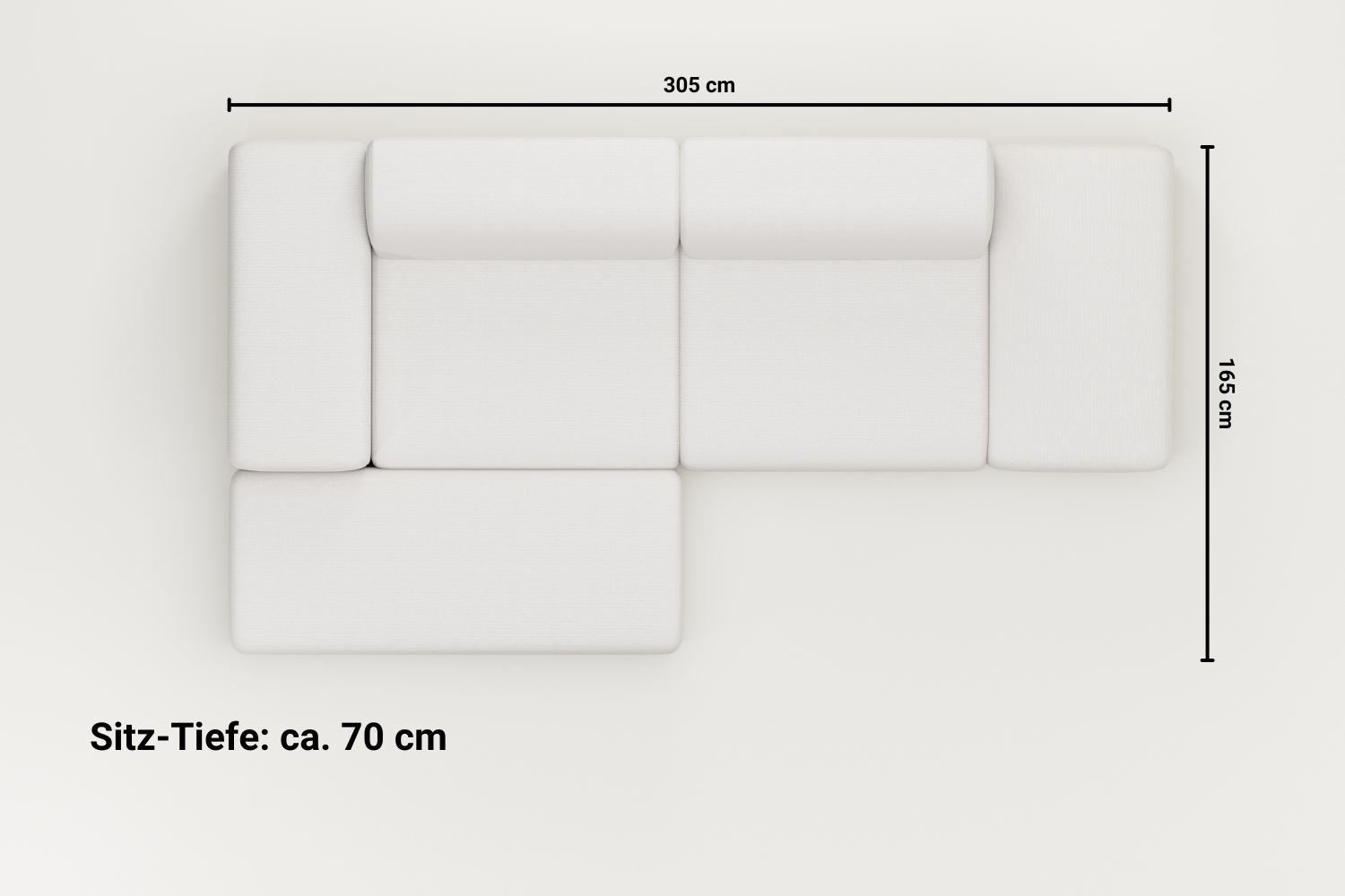 Sofá esquinero modular Nina de 4 plazas con función cama
