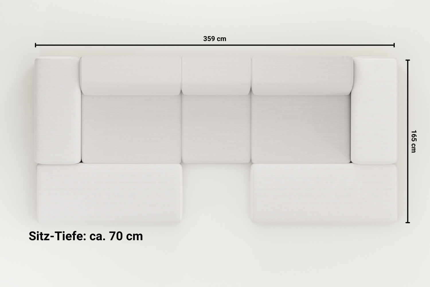 Sofá modular en forma de U Nina / zona de estar con función de dormitorio