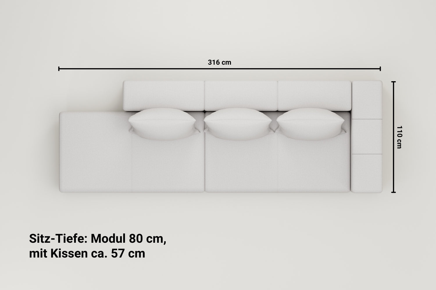 Sofá modulable Marie con función cama - tela Nova