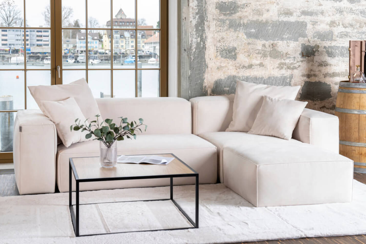 Sofá modular Harvey L con función de cama