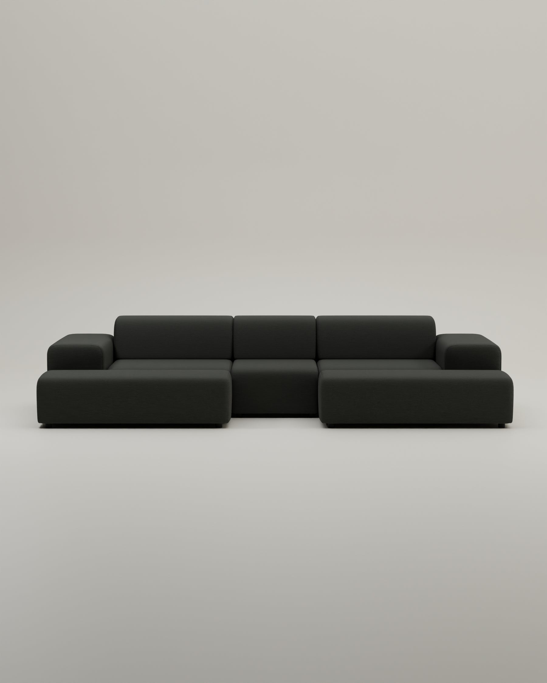 Stoffbezug - Modulares Sofa Nina U-Form / Wohnlandschaft mit Schlaffunktion