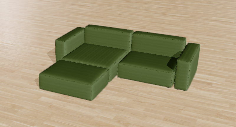 4x Funda de tela elemento de asiento 86x86 - Sofá modular Harvey - A medida ClementineB.