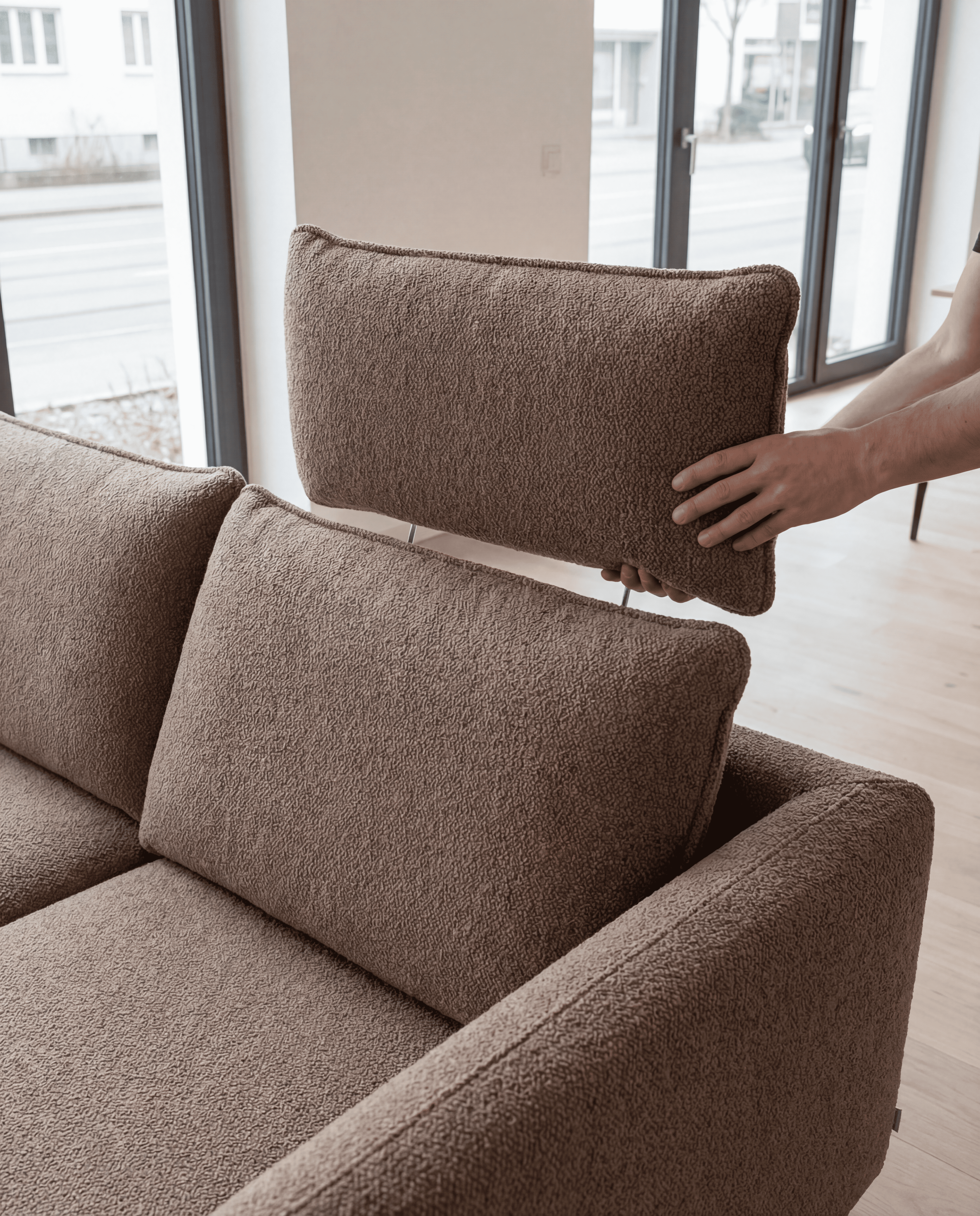 Stoffbezug - Kopfstütze mit Naht