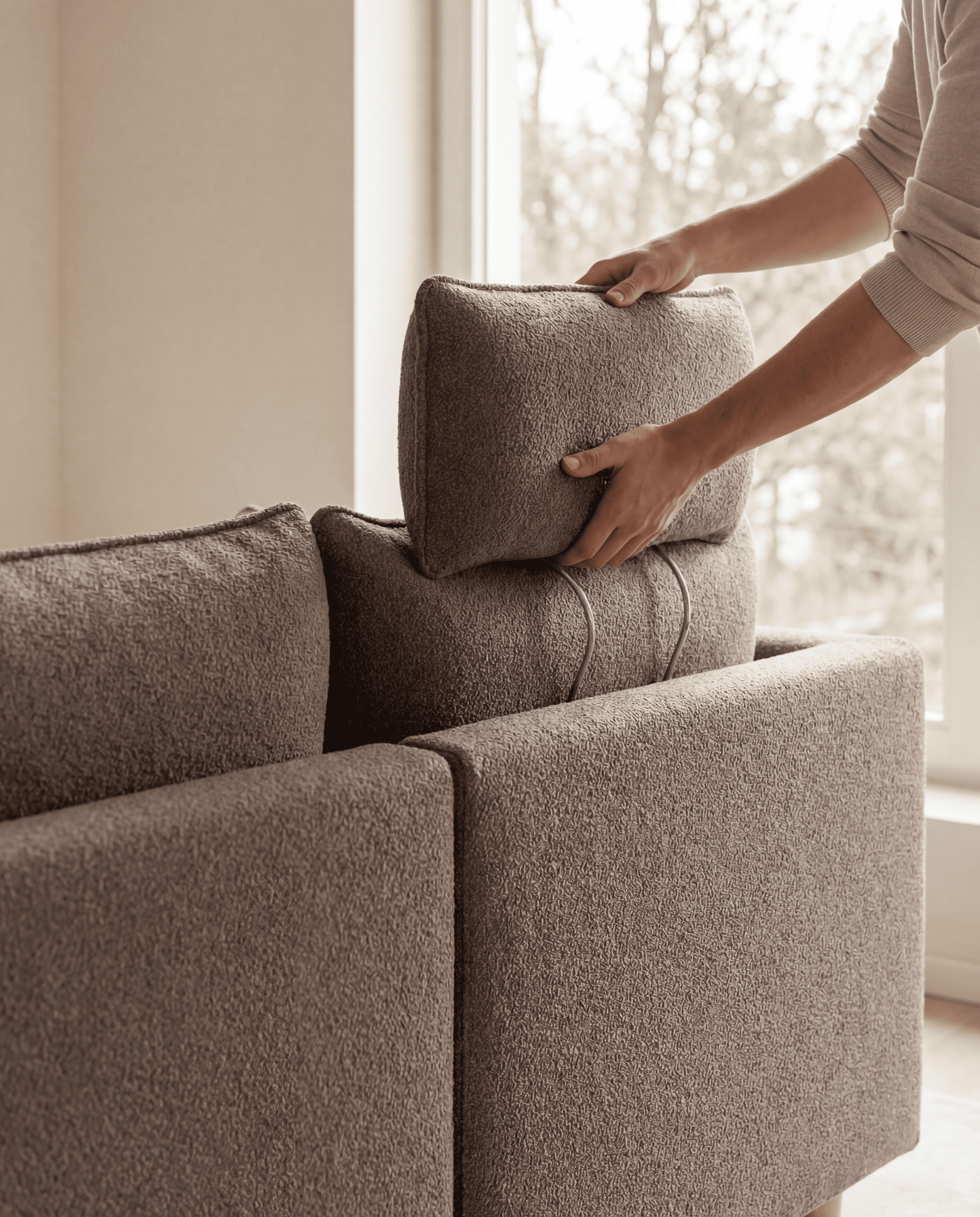 Stoffbezug - Kopfstütze mit Naht