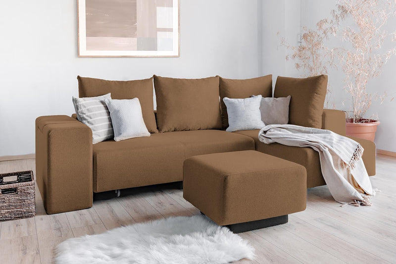 Modulares Sofa Amelie mit Schlaffunktion - Cappuccino-Velare - Livom