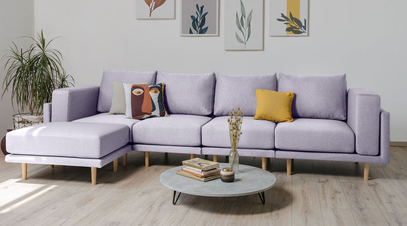 Modulares Sofa Donna XL mit Schlaffunktion - Lavendel-Mollia - Livom