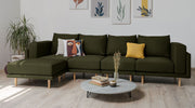 Modulares Sofa Donna XL mit Schlaffunktion - Piniengrün-Velare - Livom