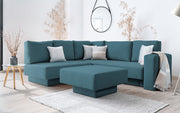 Modulares Sofa Jessica mit Schlaffunktion - Aquamarin-Velare - Livom