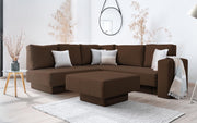 Modulares Sofa Jessica mit Schlaffunktion - Braun-Velare - Livom