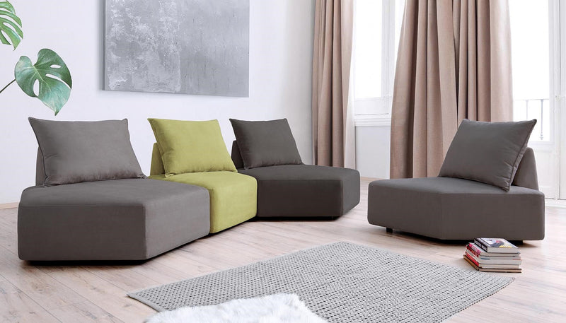 Modulares Sofa Katrina mit Schlaffunktion - Hell-Grün-Mollia - Livom