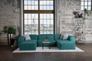 Stoffbezug - Modulares Sofa Harvey XL - Turquoise-Velvet - Livom